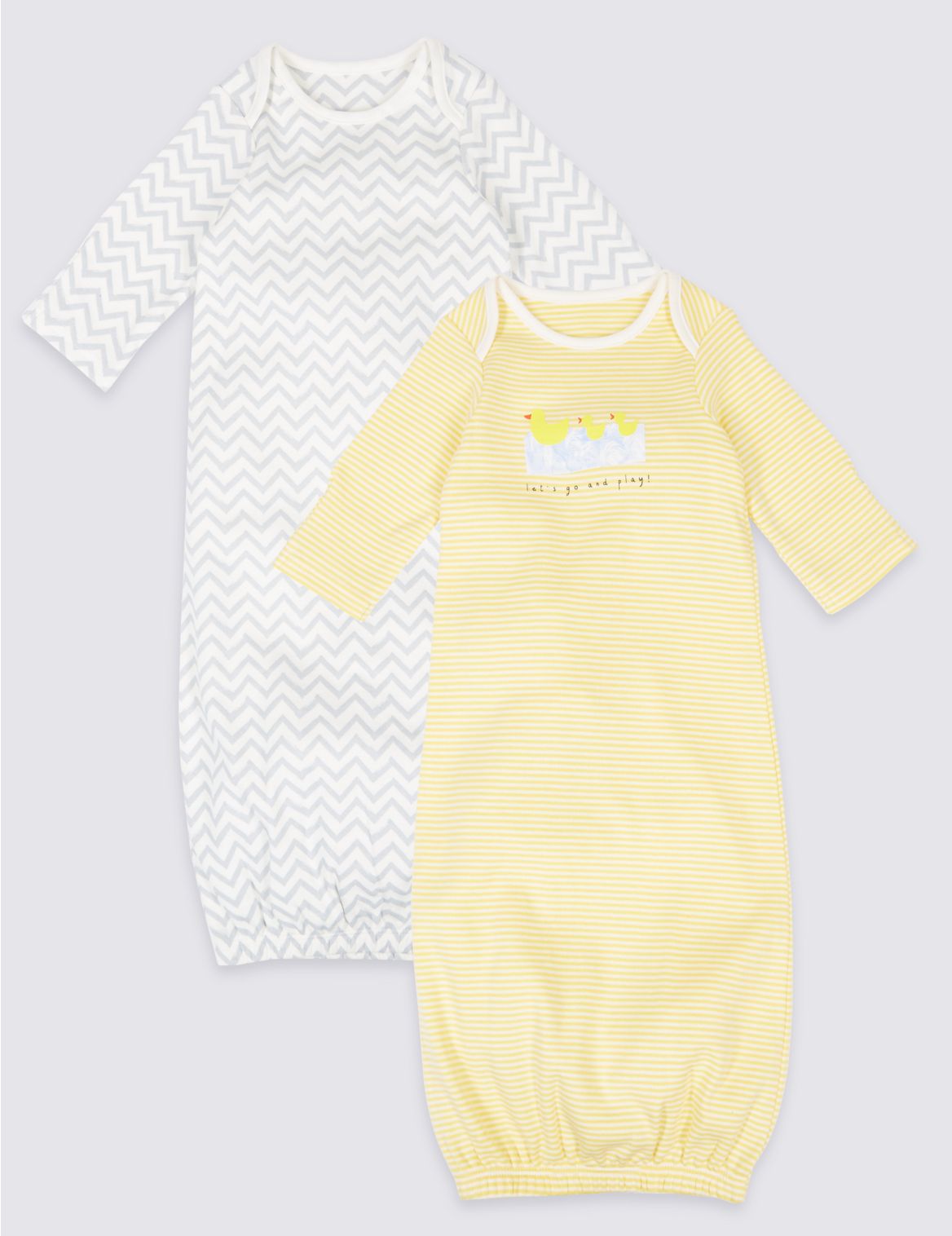 Marks & Spencer 2 Pack Pure Cotton Bundler - White - 0-6 M