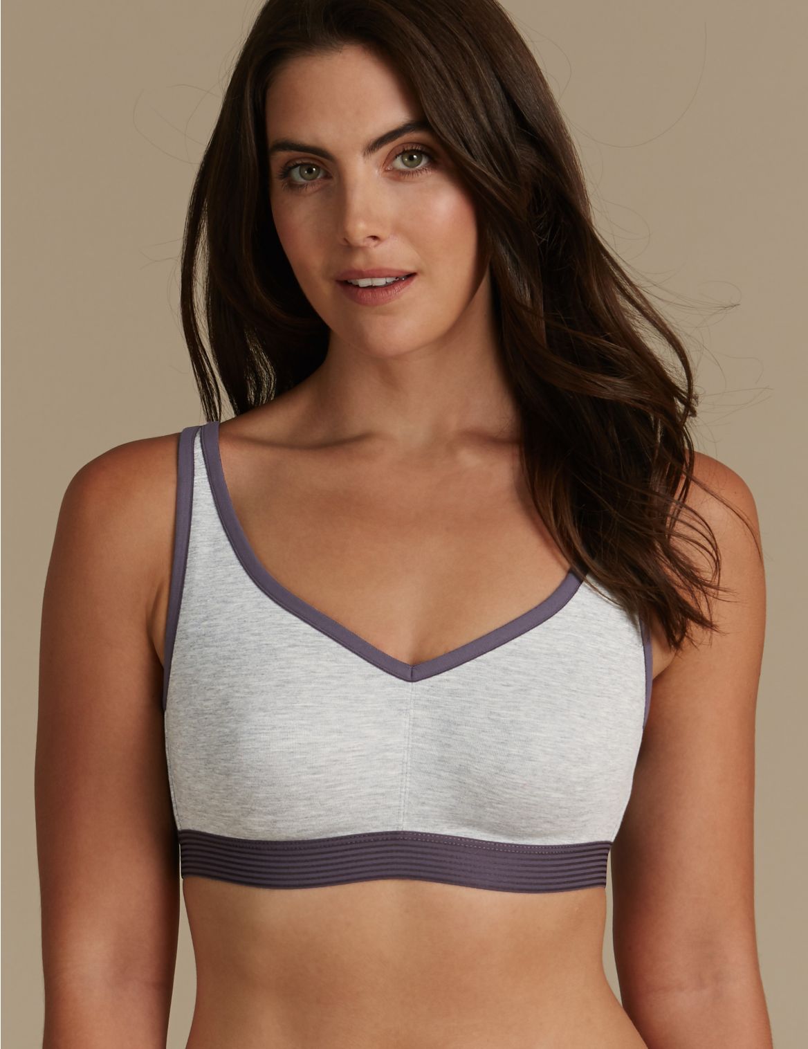 Marks & Spencer Cotton Rich Non-Padded Full Cup Bra B-G - Grey - 40-B