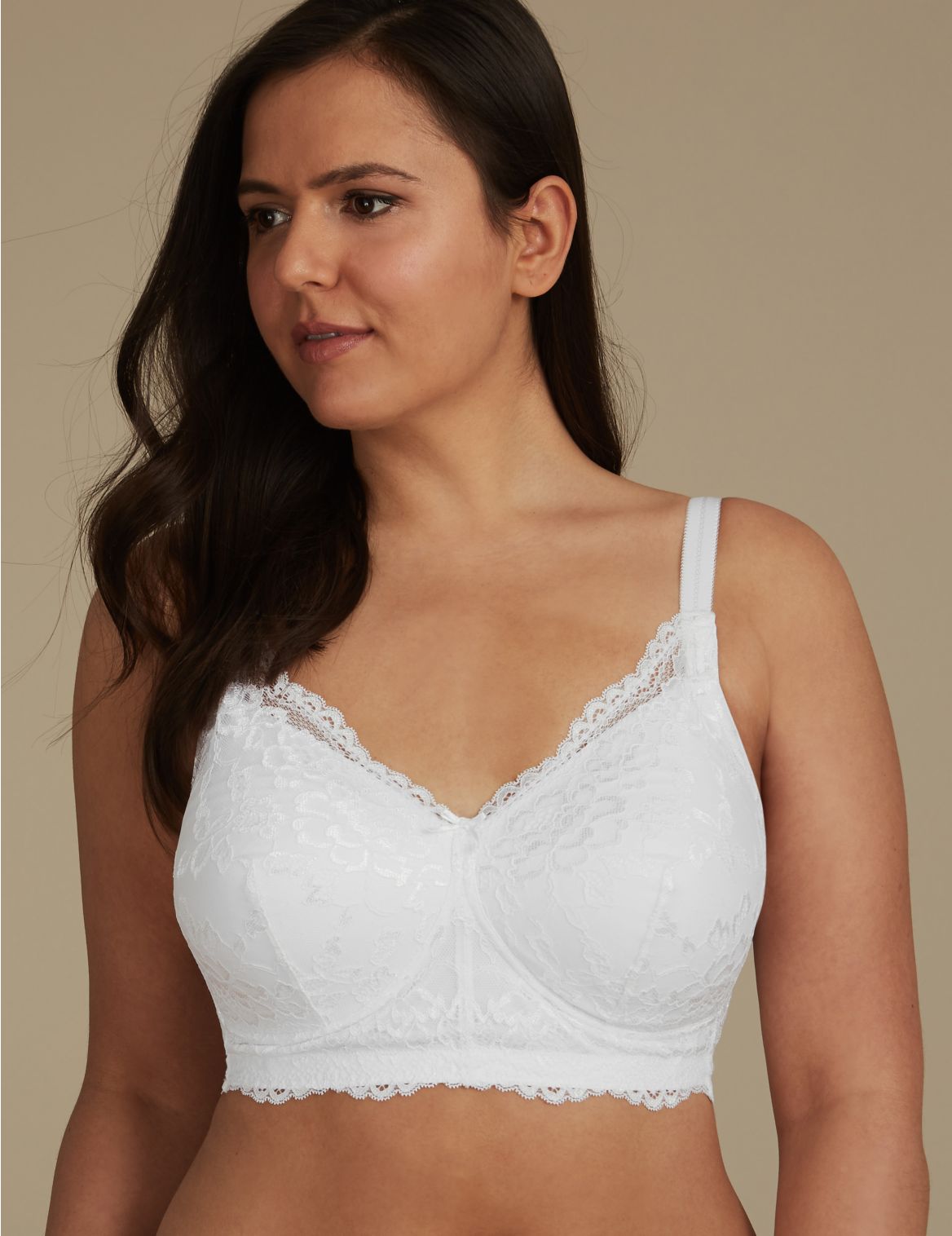 Marks & Spencer Post Surgery Lace Padded Full Cup Bra A-E - White - 32-A