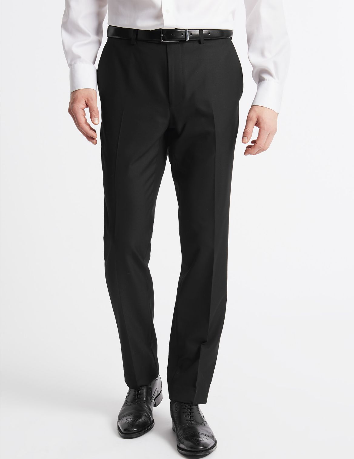 Marks & Spencer Black Slim Fit Trousers - Black - 30-29