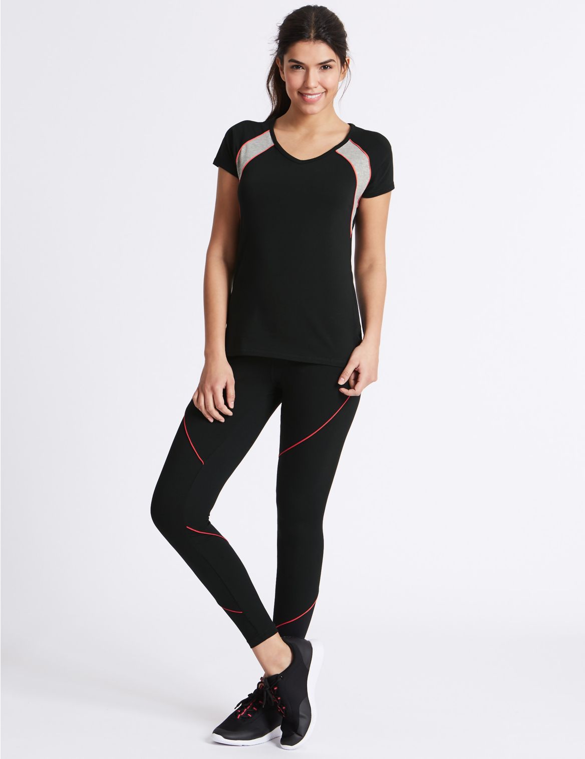 Marks & Spencer Active Cotton Rich Leggings - Black - 6