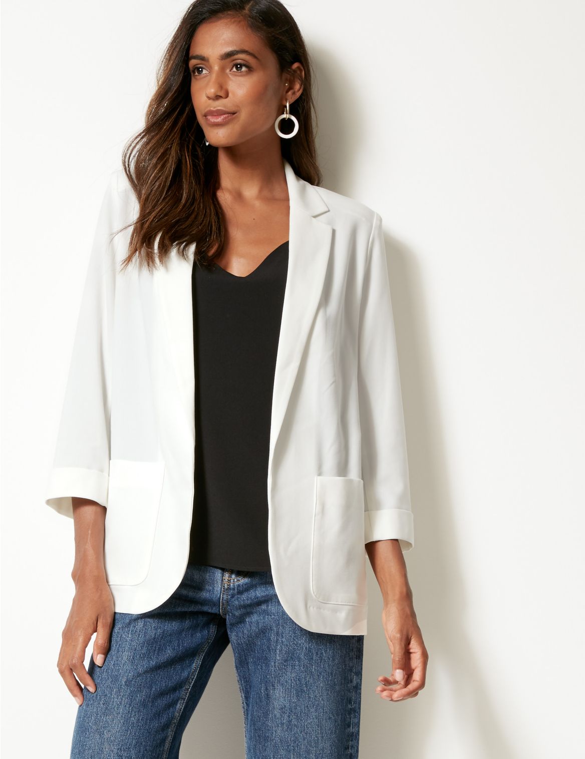 Marks & Spencer Patch Pocket Blazer - Beige - 18