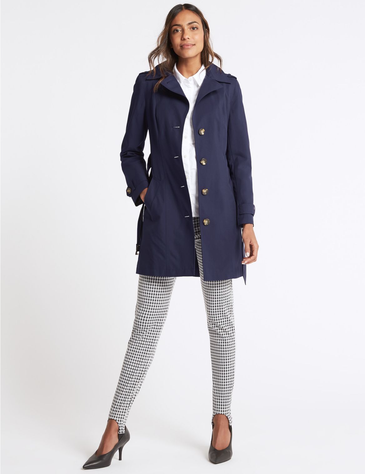 Marks & Spencer Trench Coat with Stormwear - Navy - 8