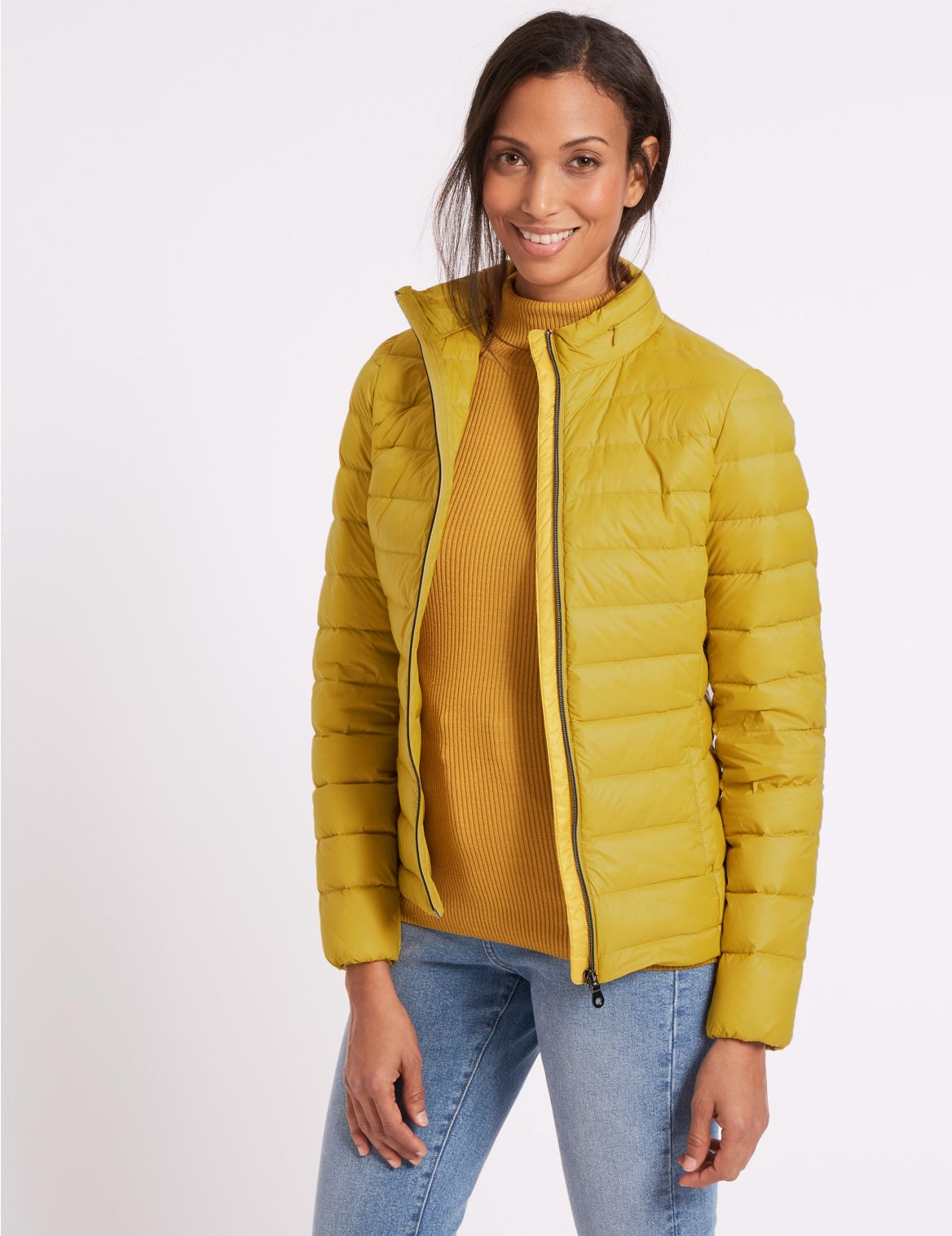 Marks & Spencer Lightweight Down & Feather Jacket - Yellow - 6