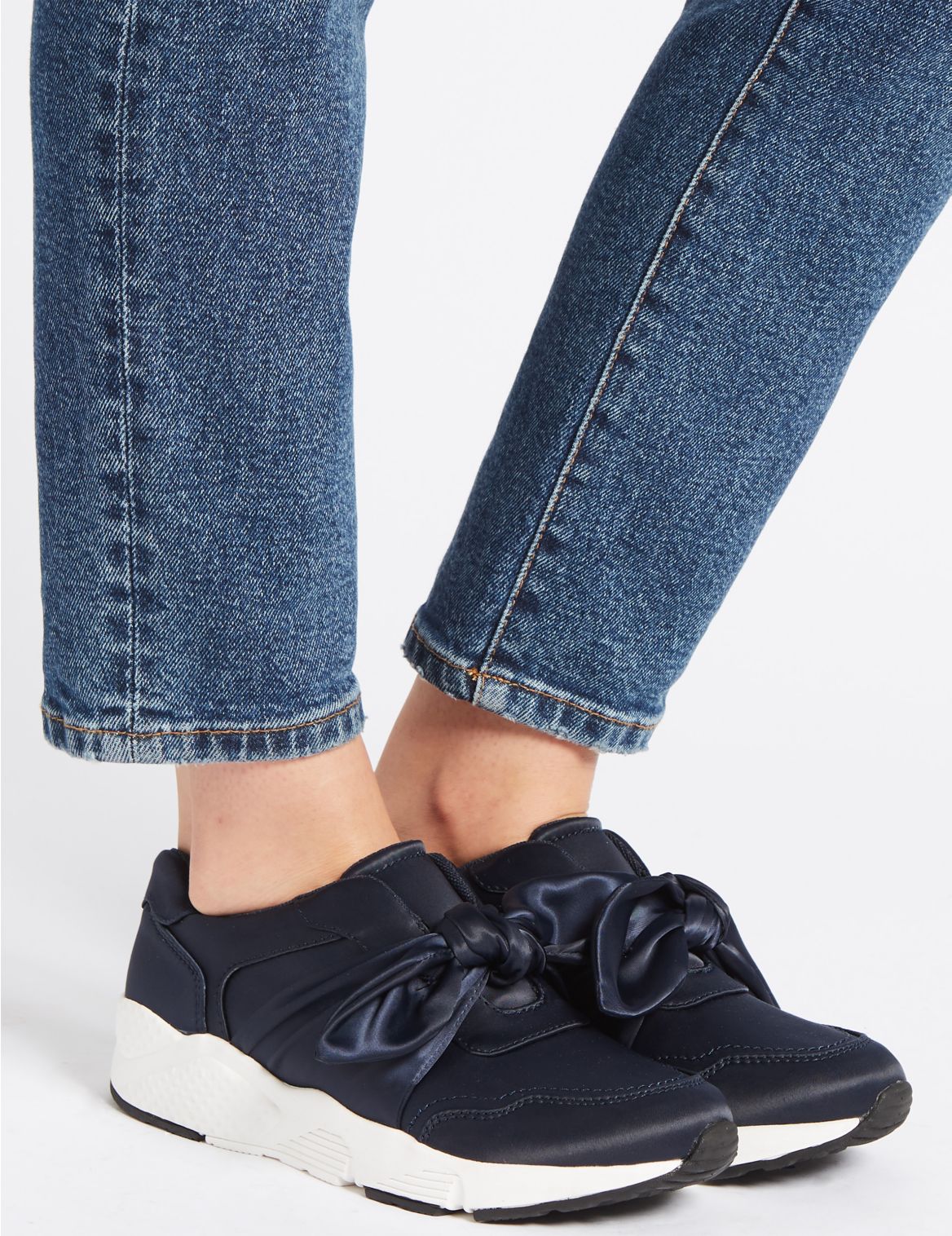 Marks & Spencer Slip-on Bow Trainers - Navy - 3