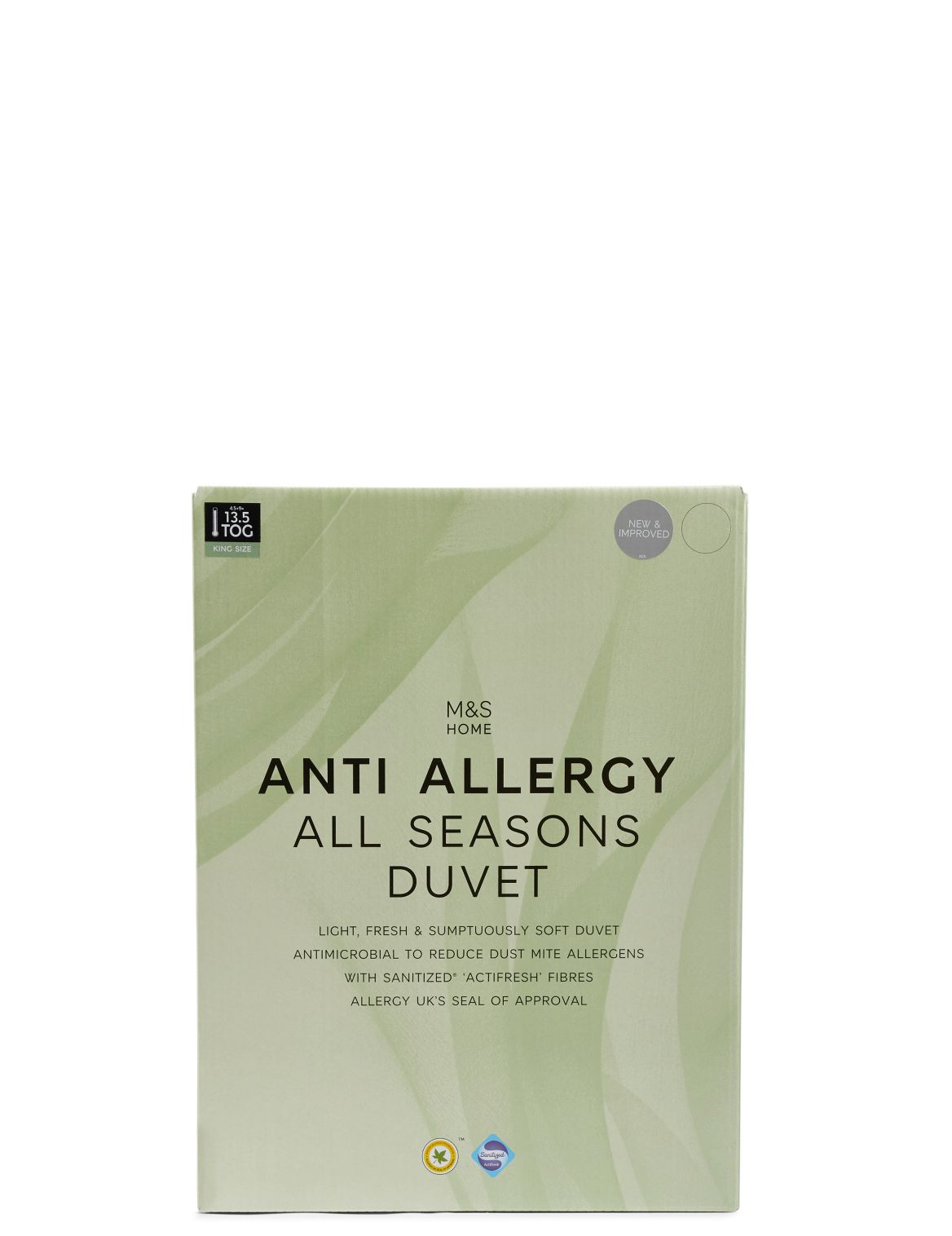 Marks & Spencer Anti Allergy 13.5 All Season Tog Duvet - White - SGL