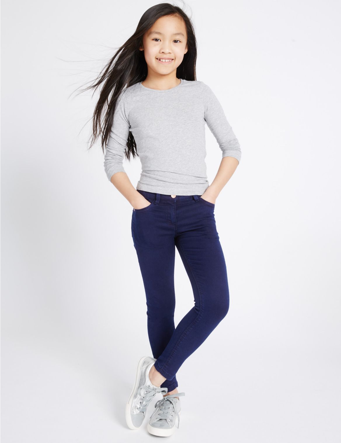 Marks & Spencer Longer Length Super Skinny Jeans (3-16 Years) - Blue - 3-4 Y-LNG