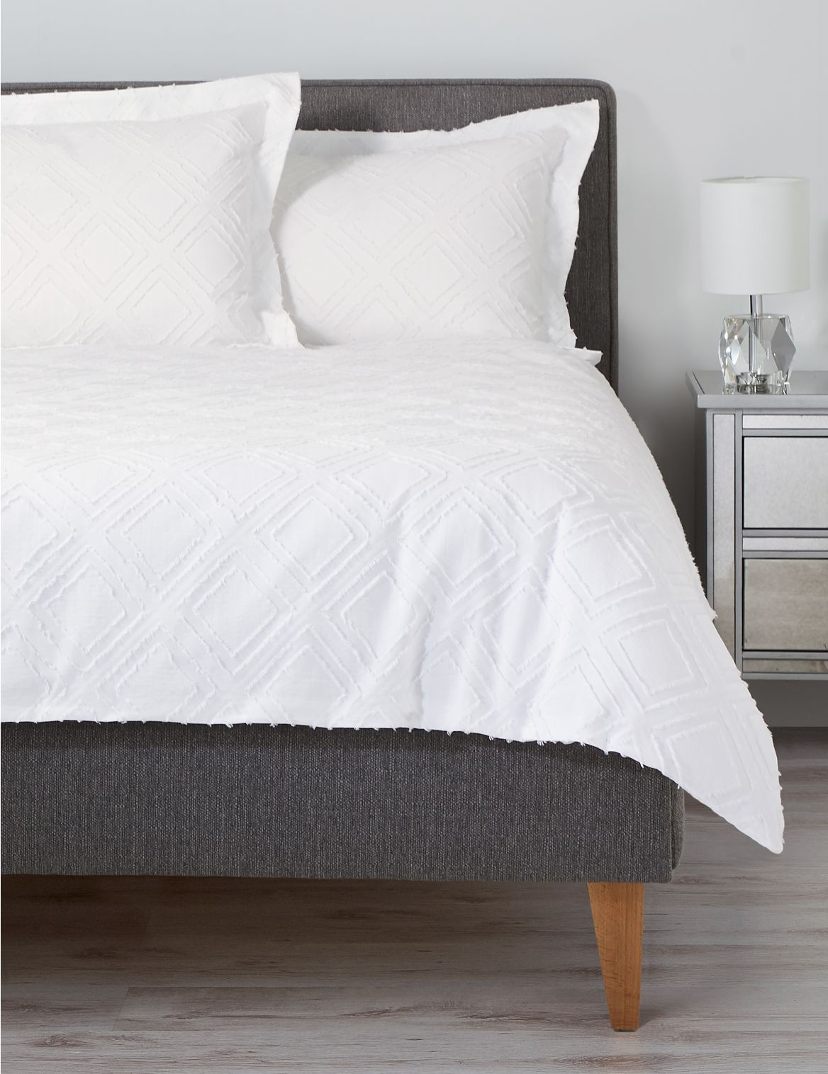 Marks & Spencer Pure Cotton Cut Square Bedding Set - White - SGL