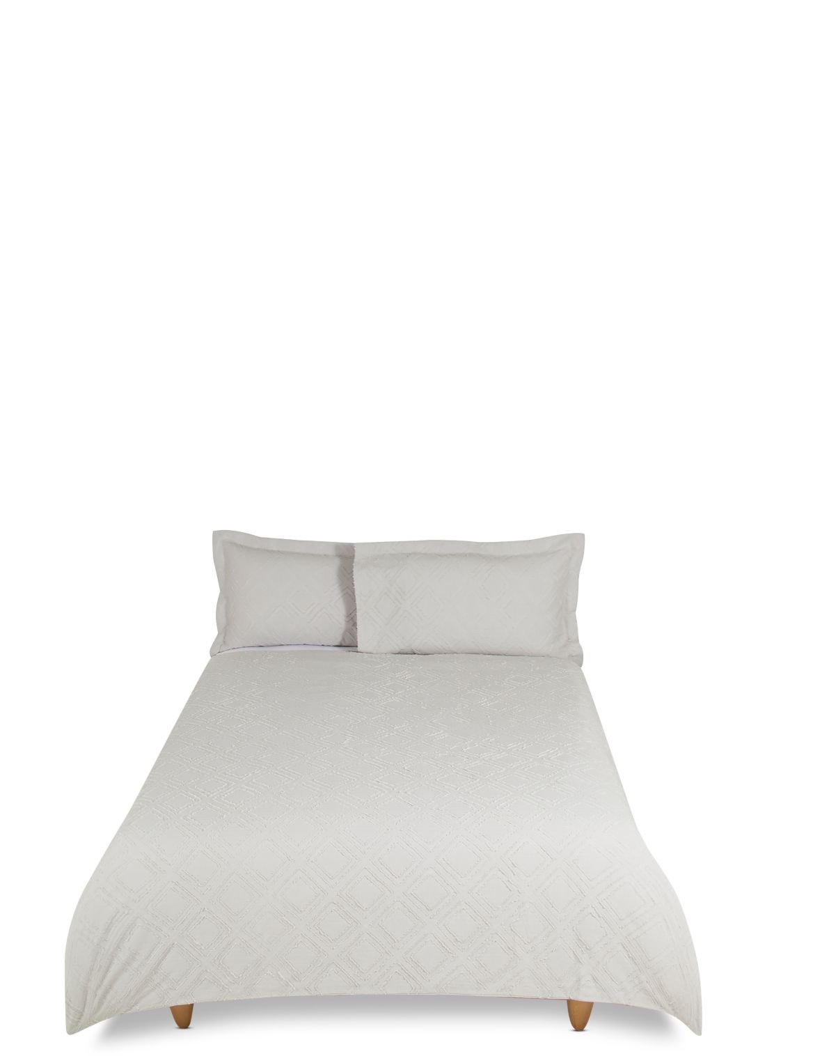 Marks & Spencer Pure Cotton Cut Square Bedding Set - Grey - DBL