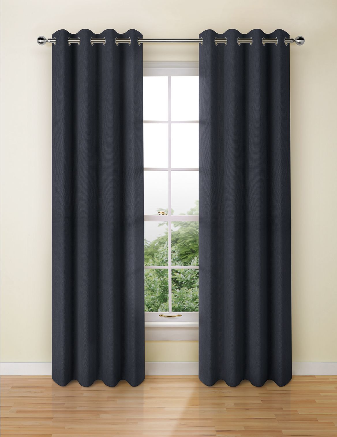 Marks & Spencer Banbury Weave Eyelet Curtains - Blue - STD54