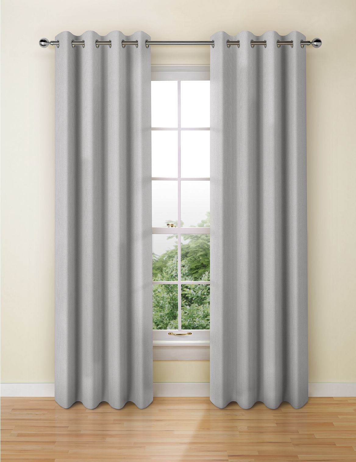 Marks & Spencer Banbury Weave Eyelet Curtains - Grey - STD72