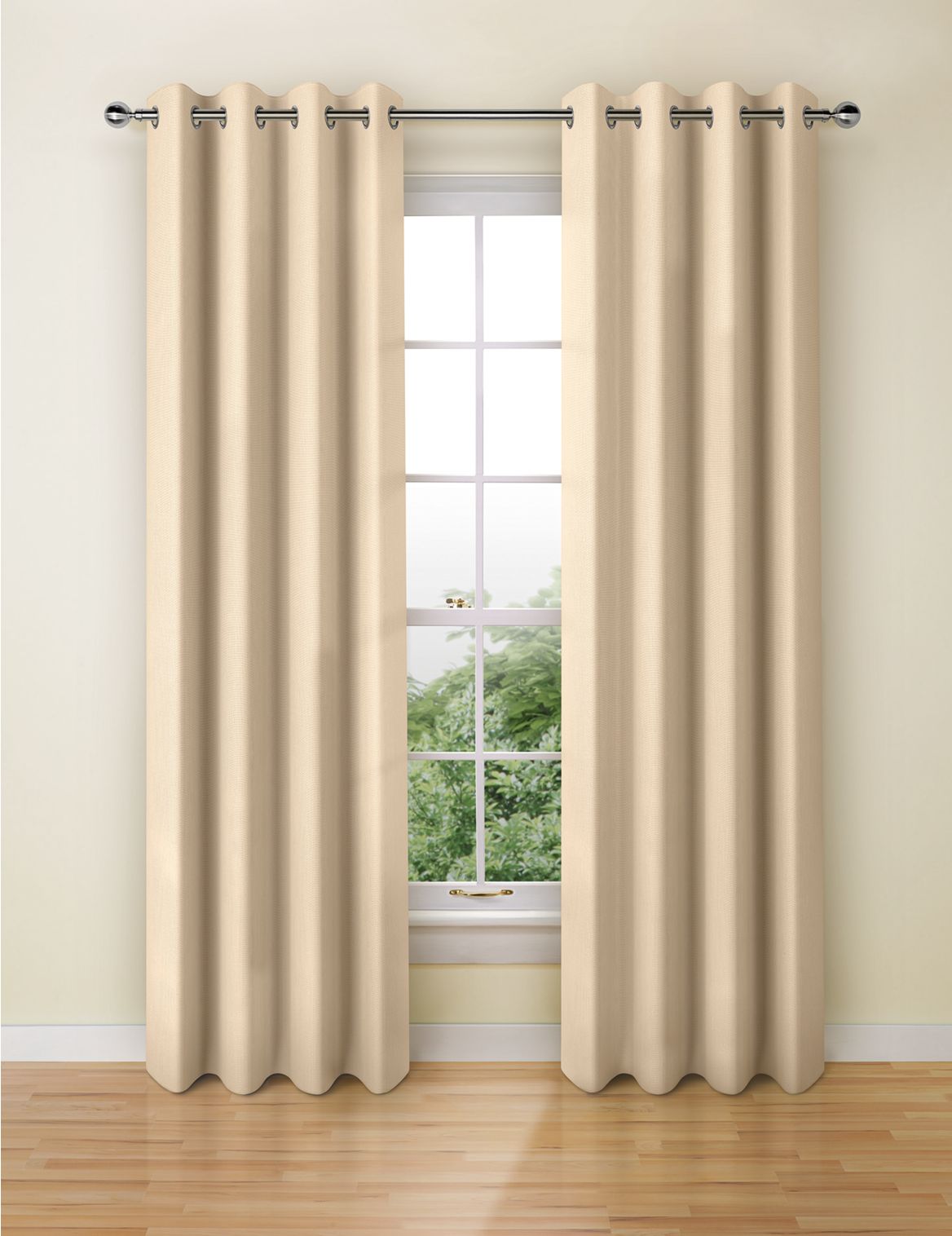 Marks & Spencer Banbury Weave Eyelet Curtains - Beige - STD72