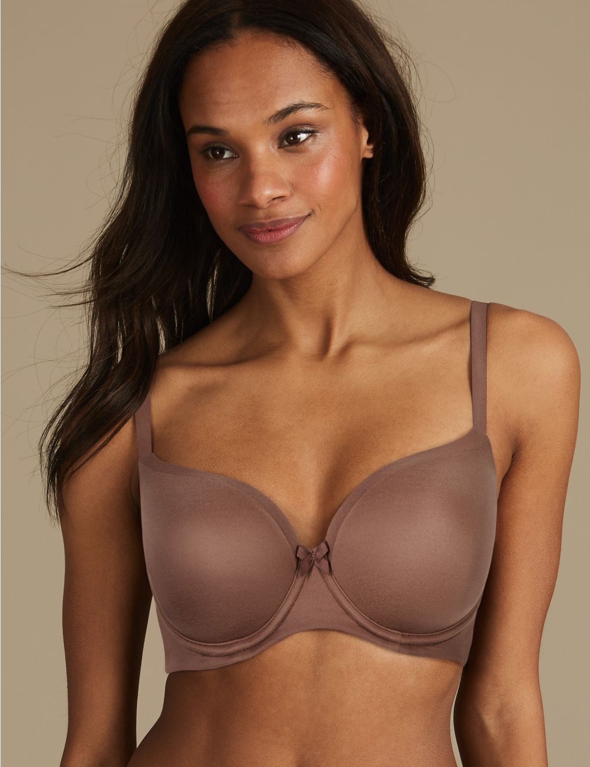 Marks & Spencer Sumptuously Soft Padded Full Cup T-Shirt Bra A-DD - Brown - 30-C