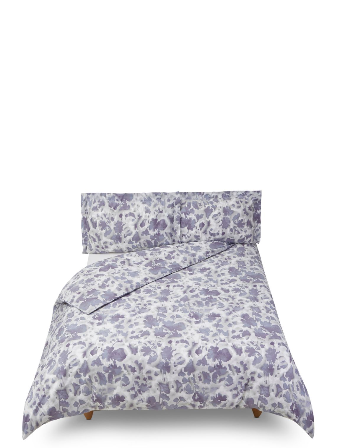 Marks & Spencer Abstract Floral Printed Bedding Set - Blue - SGL