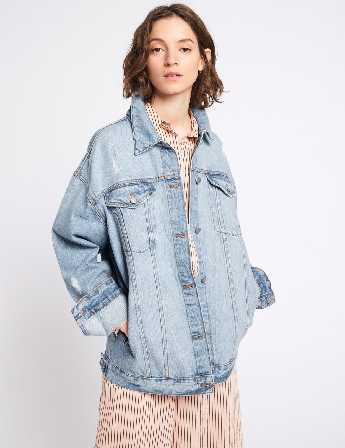 Marks & Spencer Oversized Denim Jacket  - Blue - 6