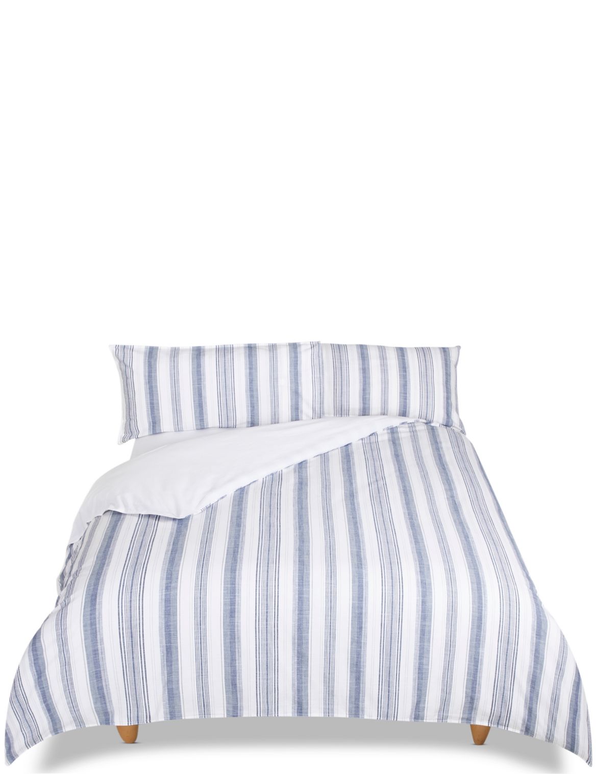 Marks & Spencer Striped Bedding Set - Blue - SGL