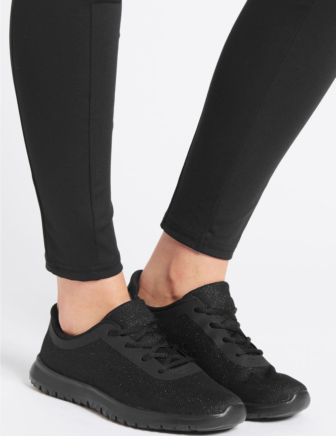 Marks & Spencer Lace-up Trainers - Black - 3