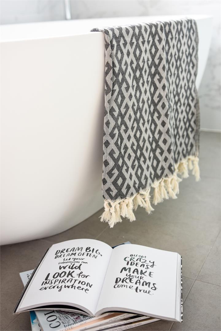 Mayan Turkish Towel |  Charcoal