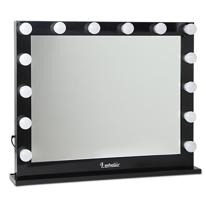 Make Up Mirror Frame with LED Lights 65x80cm Black