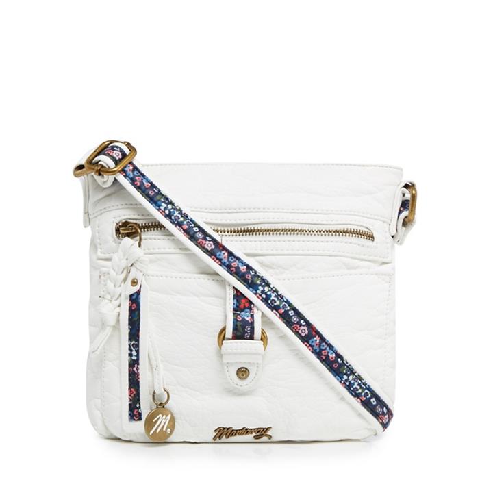 Mantaray White Buckle Cross Body Bag, Women's