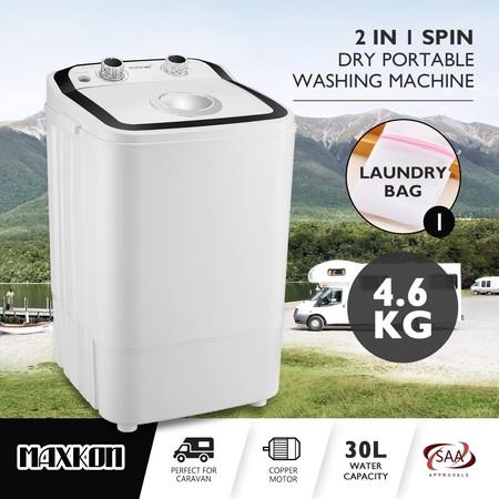 Maxkon 4.6KG Washing Machine Cleaner Mini Top Load Washer Dryer - Black/White