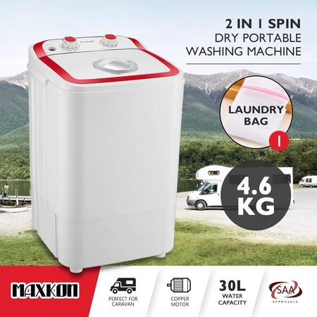 Maxkon 4.6KG Washing Machine Cleaner Mini Top Load Washer Dryer - Red/White