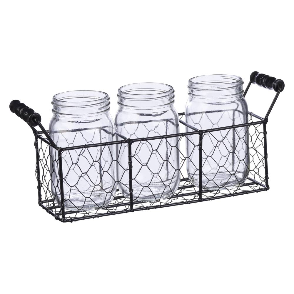 Mason Jar Wire Tray Set