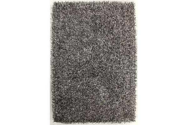 Metallic Noodle Shag Rug Grey White 225x155cm