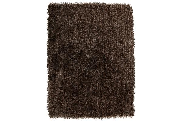 Metallic Noodle Shag Rug Dark Brown 280x190cm