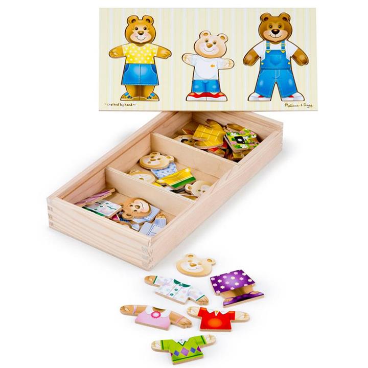 Melissa and Doug Wooden Bear Family Dress Up Puzzle