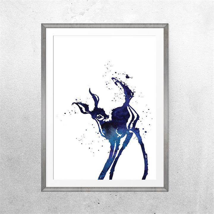 Messy Majesty the baby deer | Unframed print