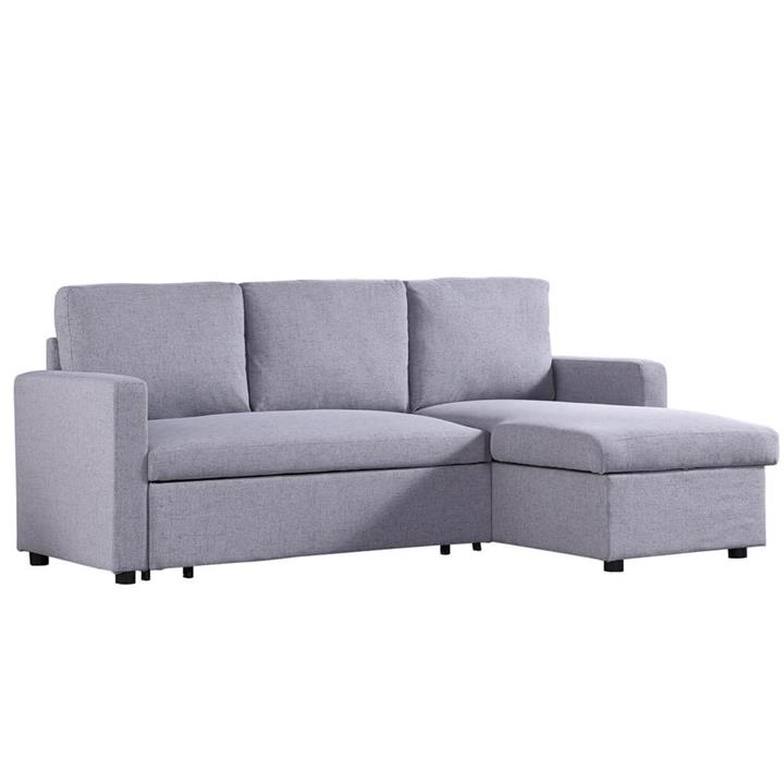 Merton 3 Seater Corner Storage Futon Sofa Bed - Fog