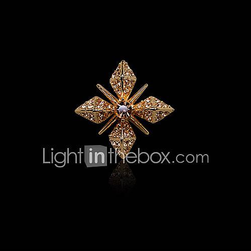 Men's / Women's Rhinestone / Imitation Diamond - Luxury / Fashion Four Leaf Clover Silver / Golden Brooch For Wedding / Party / Daily