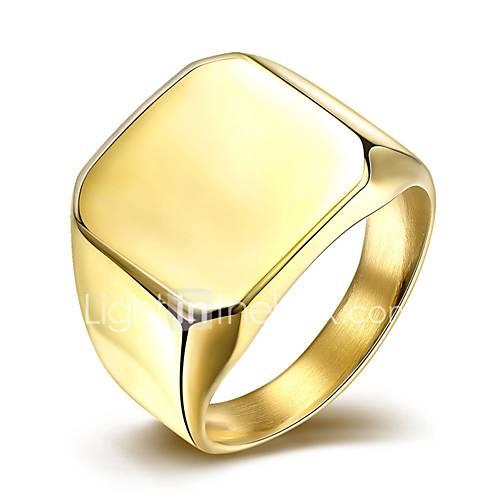 Men's Gold Plated Band Ring - Simple Style / Fashion Silver / Golden Ring For Christmas Gifts / Wedding / Party