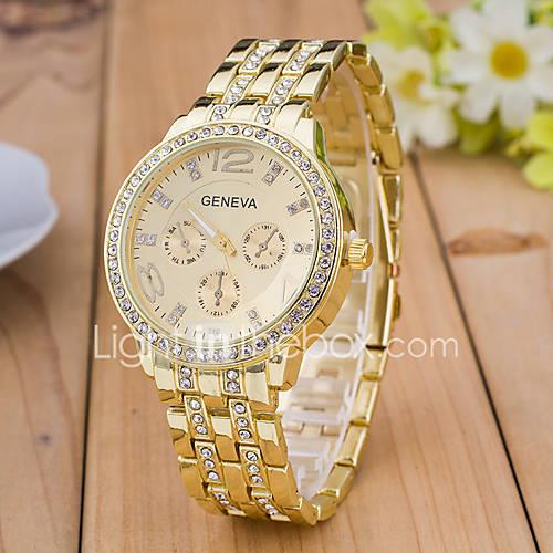 Men's Quartz Simulated Diamond Watch Wrist Watch Sport Watch Swiss Large Dial Designers Rose Gold Plated Alloy Band Charm Dress Watch