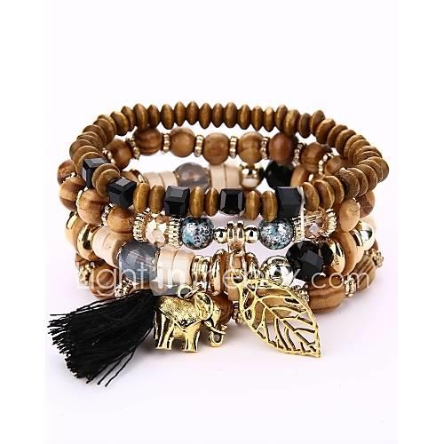 Men's Women's Wrap Bracelet Strand Bracelet - DIY Fashion Irregular Beige Coffee Red Bracelet For Evening Party Stage