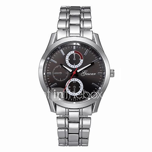 Men's Dress Watch Chinese Chronograph Stainless Steel Band Fashion Silver