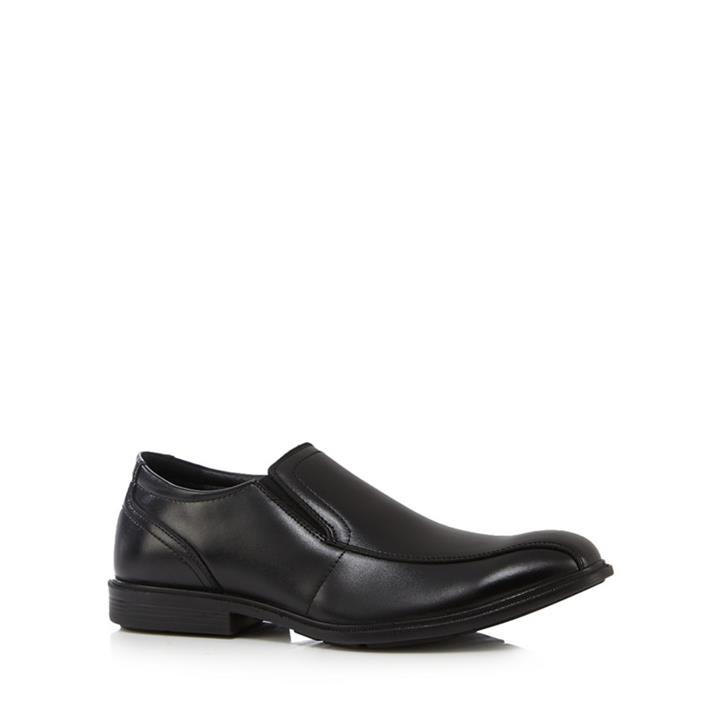 Mens Hush Puppies Black Leather 'deering Mainstreet' Slip on Shoes, Men's, Size: 6