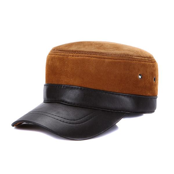 Men Winter Warm Military Flat Top Cap Casual Outdoor Sun Visor Baseball Hat