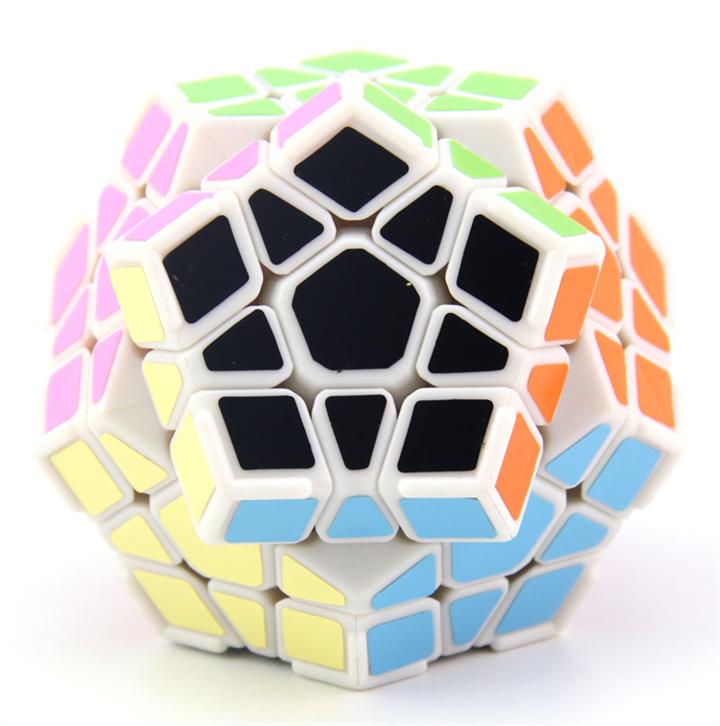 Megaminx Cube With Corner Ridges White Stickerless Twist Speed Puzzle For Kids Educational Gift Toys