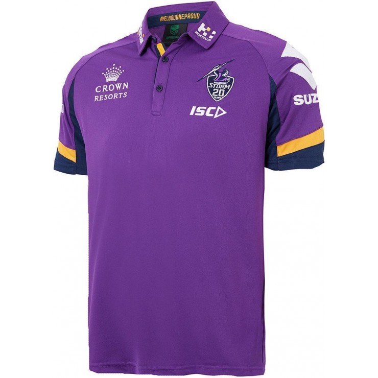 Melbourne Storm 2018 Men's Purple and Navy Polo Shirt