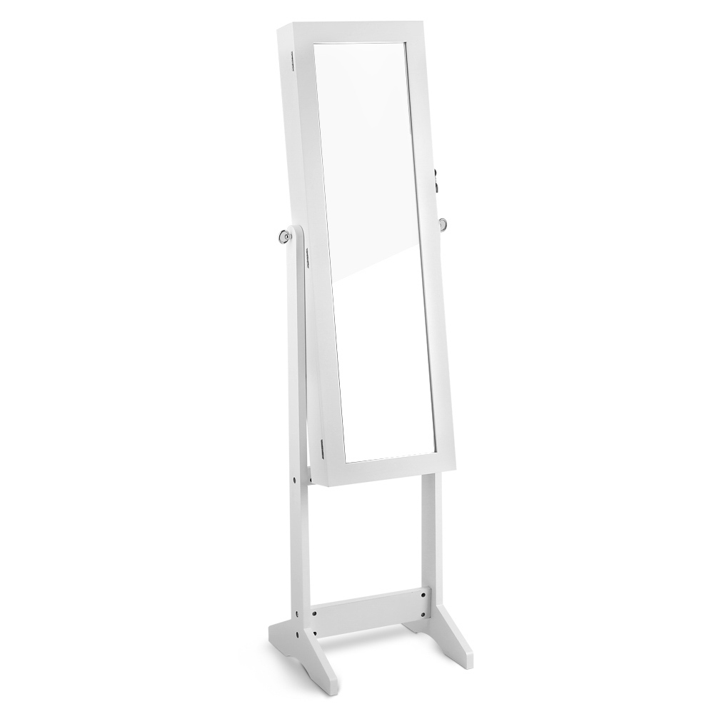 Mirror Jewellery Cabinet Storage 110cm (White)