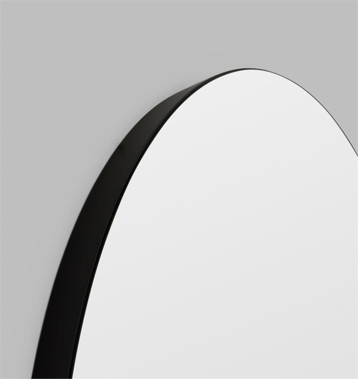 Mia Modern Round Mirror | Coal