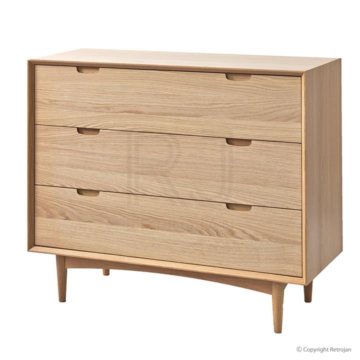 Mia Modern Danish Design 3 Drawer Wide Chest | Oak