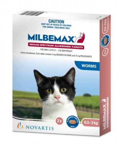 Milbemax Allwormer Kittens and Small Under 2kg 2 tablets