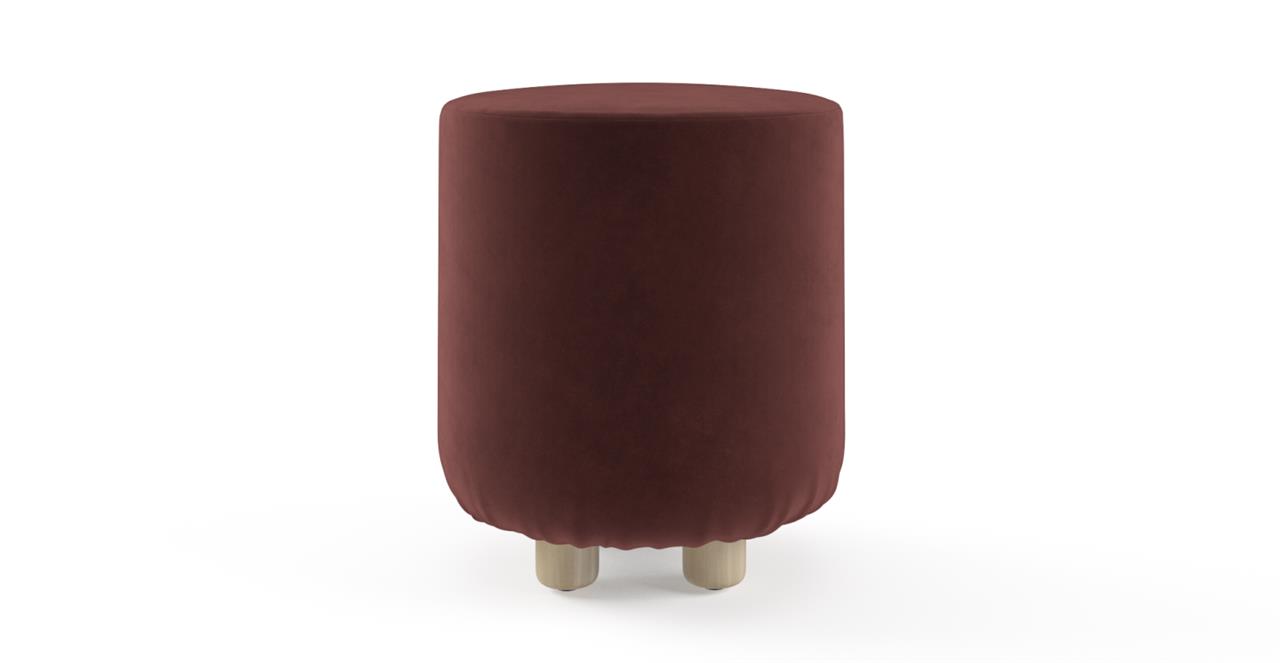 Mim Small Round Ottoman Heritage Red