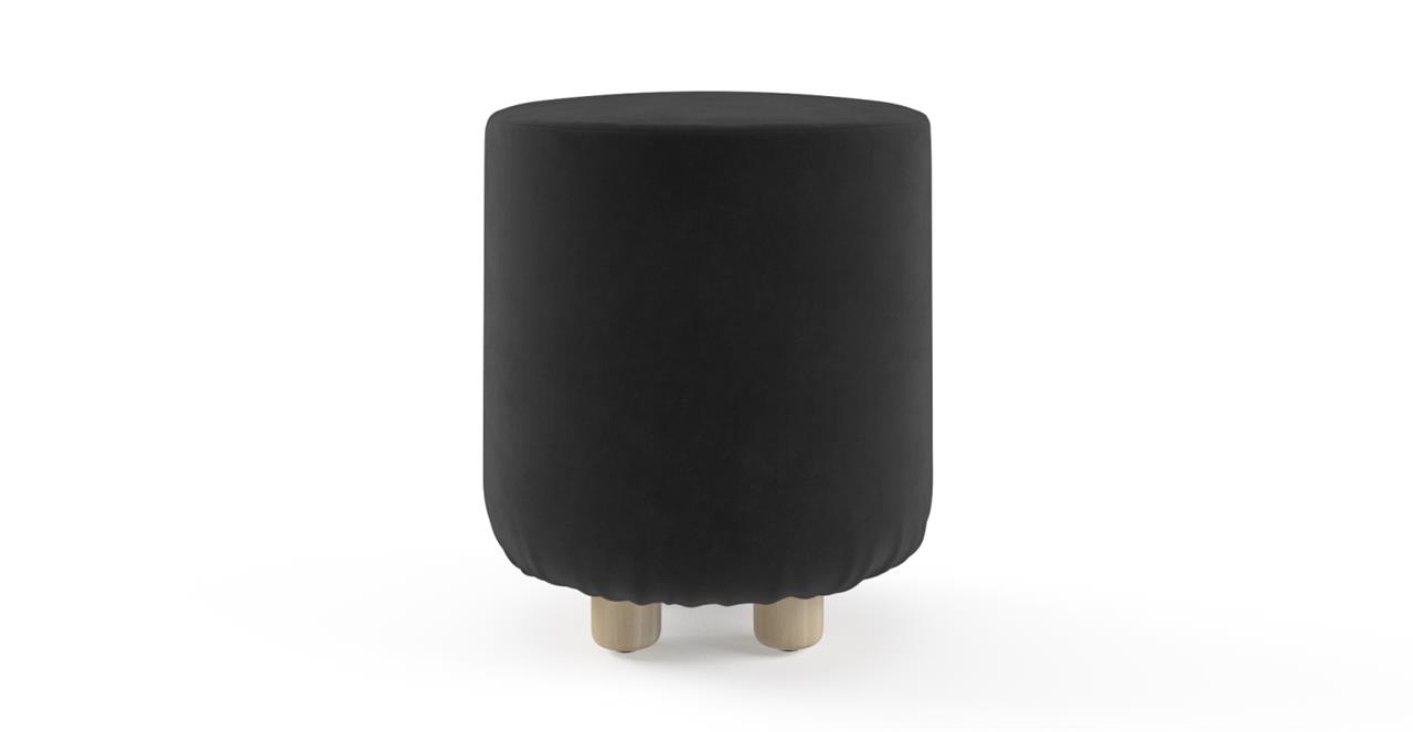 Mim Small Round Ottoman Ebony Black