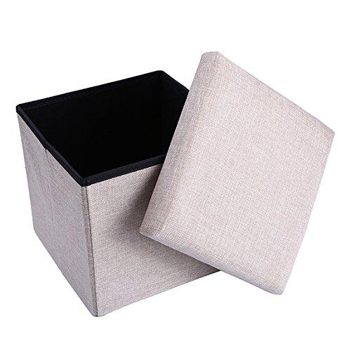 Minleaf Folding Organizer Storage Bench Footrest Stool Coffee Table Cube Quick and Easy Assembly