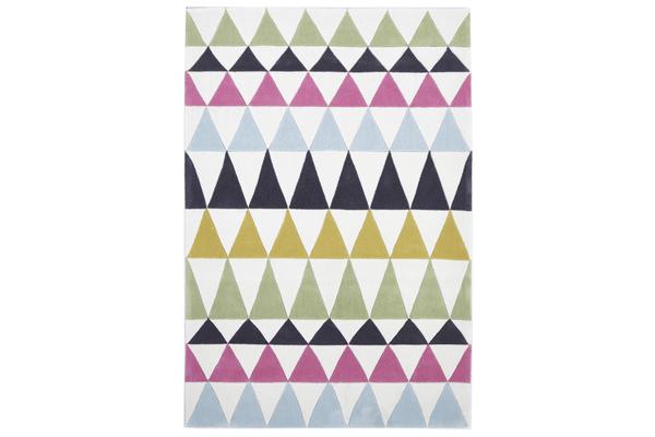 Modern Bunting Design Rug Multi Green 165x115cm