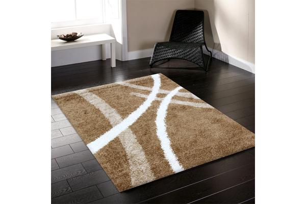 Modern Shag Rug Dark Beige 330x240cm